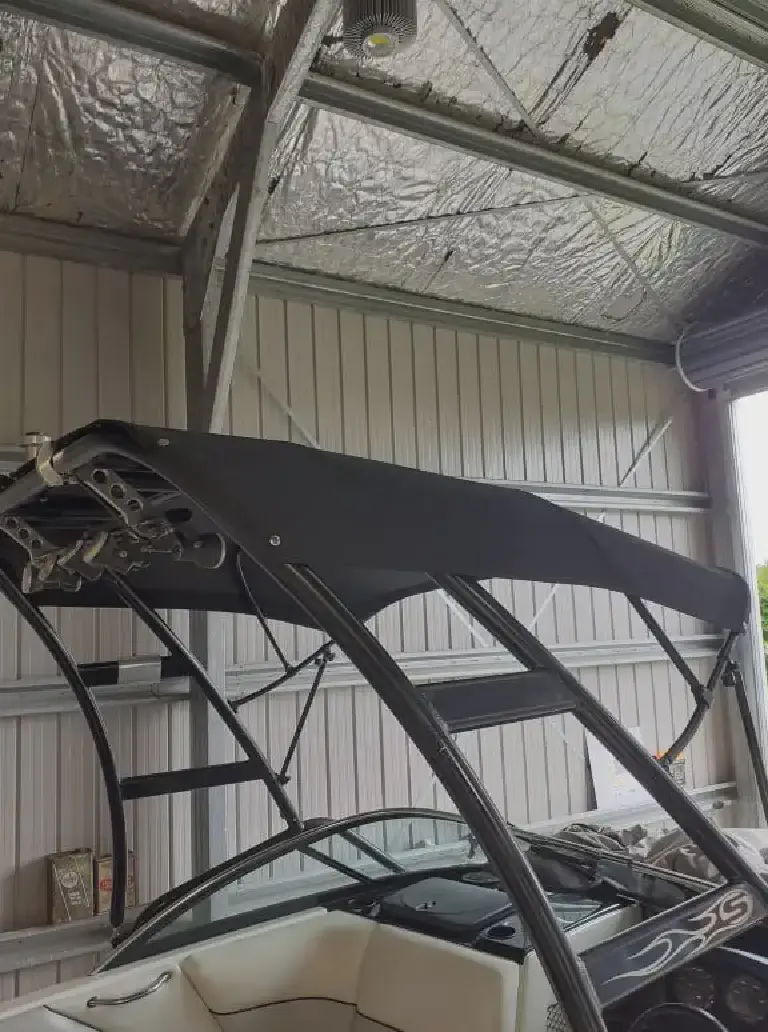 Malibu Canopy Rear - Rear angle on a new canopy for a Malibu boat