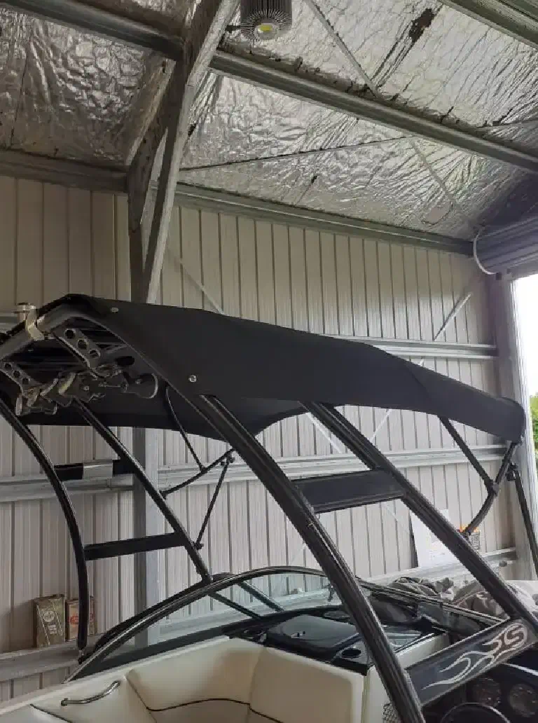 Malibu Canopy Rear - Rear angle on a new canopy for a Malibu boat