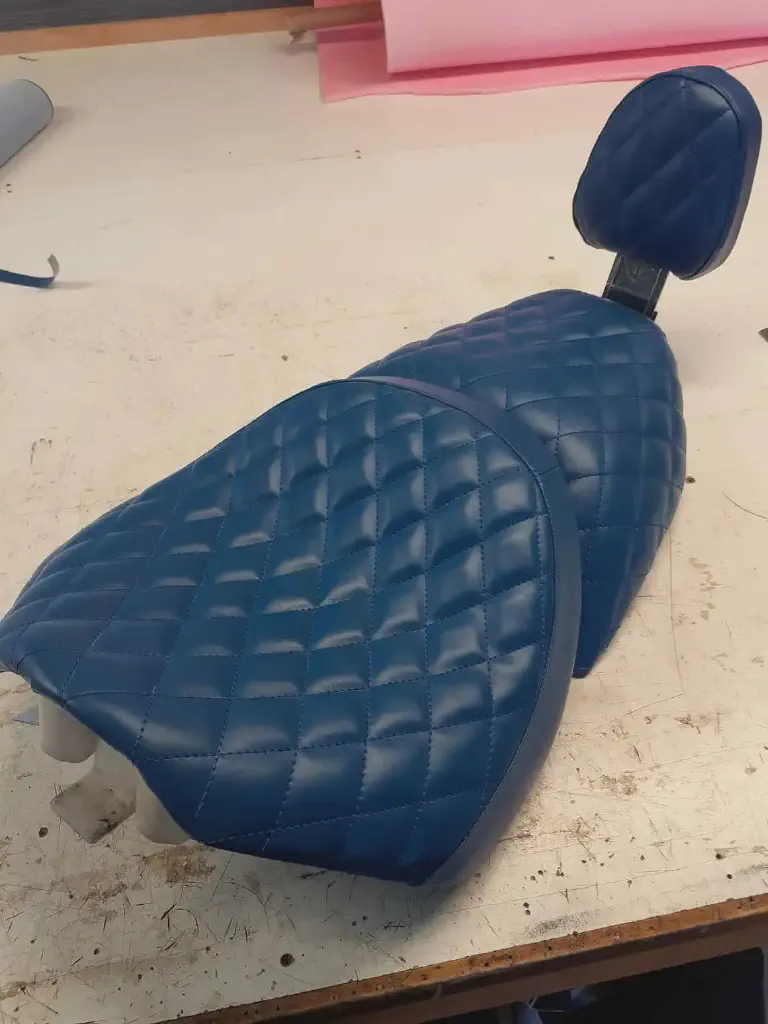 Blue Motorcycle Seat - Dark blue motorcycle seat